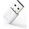 UGREEN Adattatore Bluetooth 5.0 Chiavetta Trasmettitore per PC Windows 11 10 8.1 7, Dongle USB Collegato al Controller Auricolare Tastiera Mouse(Bianco）
