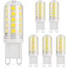 DiCUNO Lampadina LED G9, 3W Equivalente 30W alogeno, Bianco freddo 6000K, 410lm, 230V, CRI 85, NON dimmerabile, Risparmio energetico, Base in ceramica, Base standard G9, 6 Pezzi