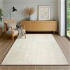 the carpet Everest - Tappeto soggiorno moderno pelo corto con effetto ad alta profondità, effetto 3D, alta densità e piacevolmente morbido, Crema, 300 x 400 cm
