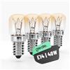greate 4x Lampadina Forno E14 40W resistenti fino a 300 gradi - Lampadina per forno, lampada di sale, microonde, lampada lavica ecc. - 300 lumen & 2700K bianco caldo