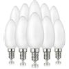 Hellum LED Lampadina a Candela C35, 10 pezzi, 4W lampadina filamento LED, base E14, vintage lampada bianco caldo 2700K opaco, 207217
