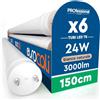 Eurocali 6 Tubi LED 24W 150cm T8 G13 SMD con Starter 3000 Lumen Garanzia 3 Anni - Luce Naturale 4000K - Alta Luminosità 125 lm/W - Sostituzione Neon per Soffitto Garage e Negozio in Materiale Nano Plastic