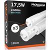Eurocali Tubo LED 120cm 17,5W 2600 lumen - Bianco Freddo 6500K - Policarbonato - Tubo T8 Attacco G13 - Sostituzione Neon - Pacco da 3