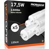 Eurocali 5x Tubo LED T8 17,5W 120cm Alta Luminosità 2600 lumen Fascio Luminoso 320° - Luce Bianco Naturale 4000K - Sostituzione Neon