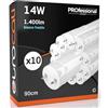 Eurocali 10x Tubi LED 90cm G13 T8 14W 1400 lumen - Luce Bianco Freddo 6500K - Fascio Luminoso 160° - Sostituzione Neon