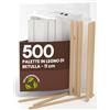 Baciato Caffè 500 Palette Lunghe per Caffè e Cappuccino Monouso in Legno di Betulla da 11cm, Biodegradabili, Compostabili, Imbustate Singolarmente e Resistenti al Calore per Mescolare Caffè e Bevande
