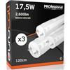 Eurocali Tubo LED 120cm 17,5W 2600 lumen - Bianco Naturale 4000K - Policarbonato - Tubo T8 Attacco G13 - Sostituzione Neon - Pacco da 3