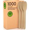 Baciato Caffè 1000 Cucchiai Ecologici in Legno di Betulla Monouso 100% Naturali Biodegradabili e Compostabili Posate Usa e Getta
