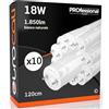 Eurocali 10 Tubi LED 18W 120cm T8 G13 con Starter 1850 Lumen Garanzia 6 Anni - Luce Naturale 4000K Alta Luminosità 102 lm/W - Materiale Nano Plastic Sostituzione Neon per Soffitto Garage Casa