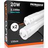 Eurocali 2x Tubi LED 150cm G13 T8 20W 2100 lumen - Luce Bianco Freddo 6500K - Fascio Luminoso 160° - Sostituzione Neon