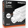 Eurocali 10x Tubi LED 90cm G13 T8 14W 1400 lumen - Luce Bianco Naturale 4000K - Fascio Luminoso 160° - Sostituzione Neon