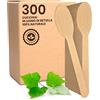 Baciato Caffè 300 Cucchiai Ecologici in Legno di Betulla Monouso 100% Naturali Biodegradabili e Compostabili Posate Usa e Getta