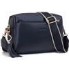 Roulens Piccola Borsa a Tracolla Donna con 3 Scomparti Capienti,Borsa Mano PU Pelle Messenger Crossbody Bag,Borsa a Spalla con Tracolla Ampia Regolabile e Rimovibile