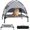 COSTWAY Brandina per Cani Rialzata con Tettuccio Rimovibile(78,5x63x70cm)