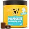 ivvi Pill Pockets per Cani - Snack Morbidi Porta-Pillole con Pollo, Zucca, Radice di Altea e Olmo Rosso - Texture Modellabile per Compresse e Capsule - 270 g / 60 Snack