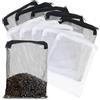 Giantree 10 sacchetti filtro per acquario, rete per acquario, con chiusura lampo, in rete fine, riutilizzabili, per acquari, per carbone attivo, sfere biologiche, rimozione di ammoniaca, nero, bianco
