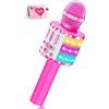 Avaxtt Microfono Karaoke per Bambini, Microfono Bluetooth Altoparlante, Regalo di compleanno per Bambina 3-12 Anni, Karaoke Wireless Giocattolo con Cambio Voce, Ideale per Feste e Giochi Musicali
