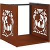 vidaXL Rastrelliera per Legna da Ardere 40x40x40 cm in Acciaio Corten, portalegna per caminetto, portalegna, Supporto per Legna da ardere
