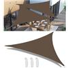 Woace Tenda a Vela Parasole Vela Ombreggiante Triangolare Impermeabile Tenda a Vela Giardino Protezione UV Tende da Sole con Anello D e Corda per Esterno Giardino Marrone 4.4x4.4x6.3M