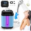 Neulriscn Batteria portatile per doccia da campeggio con pompa, funzione di sterilizzazione U-V, 5400 mAh, ricaricabile con soffione doccia e tubo da 2 m, indicatore di temperatura e potenza per campeggio