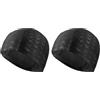 Kaeltsyn Set di cuffie per adulti, confezione da 2 cuffie da nuoto in poliestere elastico per lezioni di piscina, pratica e snorkeling, set di cuffie da nuoto per adulti, cuffia elastica in poliestere leggero