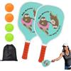 Jubepk Set di racchette per picchetti, set di palline per picchetti, set di pagaia per principianti, set di pagaia con pallina con foro leggero, facile da trasportare, con design a foro, per riunioni sociali