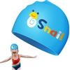 Generisch Cuffia da nuoto per bambini, impermeabile, in silicone, antiscivolo, design flessibile, bianco/blu/giallo/rosa, per ragazzi e ragazze, per allenamento in piscina, esercizi, nuoto