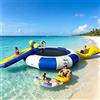 Generic Trampolino gonfiabile ad acqua con scivolo - Heavy Duty PVC galleggiante buttafuori per lago, piscina e oceano, sistema di ancoraggio sicuro, perfetto per divertimento e svago in famiglia