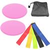 Hapivida Sliding Disc per Fitness, Disco Scivoloso per Allenamento, Slide Mat per Palestra, Attrezzatura per Esercizi a Basso Impatto, 2 Pezzi (Lavabo scorrevole rosa + set cinque pezzi + borsa in