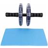 CHICIRIS Rullo per Addominali a Doppia Ruota, Attrezzatura per Allenamento Addominale con Ginocchiera per Allenamento della Forza in Palestra a Casa (BLACK)