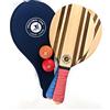 Frescobol 1946 Racchetta da Spiaggia | Frescobol Beach Tennis | Gioco da Spiaggia Legno | Set Racchetta da Spiaggia Pro | Set Racchette Frenchie 2 Racchette 2 Palline 1 Borsa in neoprene