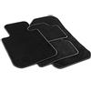 MTM PRO-268 Tappetini per BMW Serie 1 (E81) e (E87) 09.2004>2011 , su Misura in Velluto, Bordi in Similpelle e Doppia Impuntura Cromata