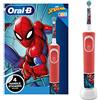 Oral-B - Spazzolino elettrico per bambini di Braun, 1 manico con il disegno di Spider-Man della Marvel, 1 testina per spazzolino da denti per bambini dai 3 anni in su