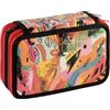 Favorit Astuccio 3 scomparti per la scuola, 20x13x7,5 cm, ART Nero
