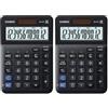 CASIO MS-20F Calcolatrice da tavolo - Display a 12 cifre, Calcolo imposte e doppia alimentazione (Confezione da 2)