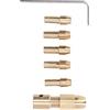 Hyuduo Pinza per Trapano Elettrico Piccola, Set di 7 Mandrini per Micro Trapano in Ottone 4 Ganasce da 0,5 a 3,0 Mm per Mini Elettrico e Smerigliatrice, per Levigatura, Bloccaggio Rapido della Punta