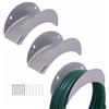 Relaxdays portagomma set 3 pz, per tubo da giardino fino a 38 m ciascuno, montaggio a parete, argento