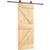 vidaXL Porta scorrevole Naturale e Nero 70 x 210 cm, Entrata per soggiorno moderno, porta scorrevole rettangolare, pannello funzionale, divisorio minimalista in legno di pino