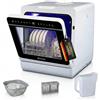 Sommertal SP9 Dual Mini lavastoviglie | Lavastoviglie da tavolo per 5 persone, 8 programmi, 950 W | Piccola lavastoviglie autoportante con LED, touch, serbatoio e collegamento acqua, silenziosa e
