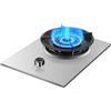 Generic Fornello a gas portatile, 5,0 kW, struttura in acciaio inox, protezione contro la fiamma, vetro temperato, griglia in ghisa per interni ed esterni