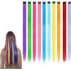 Exburanty 10 Pezzi Extension Capelli Colorati con clip, 22 pollici Lungo, per Ragazze Partito Festival (Multicolore)