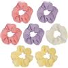 ELNX Set di 7 Elastici per Capelli in Tessuto Colorati per Donna e Ragazza, Scrunchies Elastici Morbidi per Coda di Cavallo per Sport e Uso Quotidiano (2 Gialli + 2 Viola + 2 Rosa + 1 Khaki)