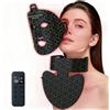 hzexun Maschera LED per Viso & Collo, 8 Colori LED Professionale Maschera Infrarossi Viso Antirughe,Timer regolabile Ricaricabile tramite USB