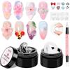 SUPWEE Nail Art 3D Gel per unghie, multifunzionale, non sticky solido, con stampo in silicone, penna in silicone, colore bianco, trasparente, per nail art, modellazione, fai da te, 15 g