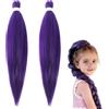 PHYNDR 2 Pezzi Viola Extension Per Treccine Treccia Capelli Ombre Jumbo Extension Capelli Fibra Sintetica Treccia Di Scatola Crochet Twist Intrecciare