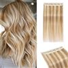 MY-LADY Extension Clip Capelli Veri 1 Unità 20cm #12P613 Marrone Dorato&Biondo Clip Extension Capelli Umani Naturali Invisibile con 5 Clip Liscio 40g
