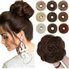 SEGO Chignon Finto per Capelli Elastico Sintetica Ondulato Extension Coda-Vino Facile Ricci Scrunchie 55 G Castano scuro & Castano chiaro