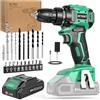 BETENST Trapano Avvitatore Batteria Brushless, BETENST Avvitatore a Batteria 21V con Batterie 2.0Ah, 45N.m Avvitatore Elettrico, 20 Coppia, 10mm Mandrino, 20 Accessori Per Casa Progetto, Fai da te, Verde