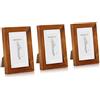 Classic by Casa Chic Casa Chic - Set di 3 cornici per foto, 14 x 9 cm, cornici portafoto da appoggio/a parete, per casa e ufficio, esposizione verticale/orizzontale, in vero vetro e legno, cornice passepartout