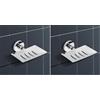 IPEA Portasapone Adesivo da Parete in Metallo - Non Necessita Foratura - Design Moderno - Porta Sapone da Muro da Incollare in Bagno, Doccia, Cucina, Casa - Porta Saponetta o Spugna - Autodesivo